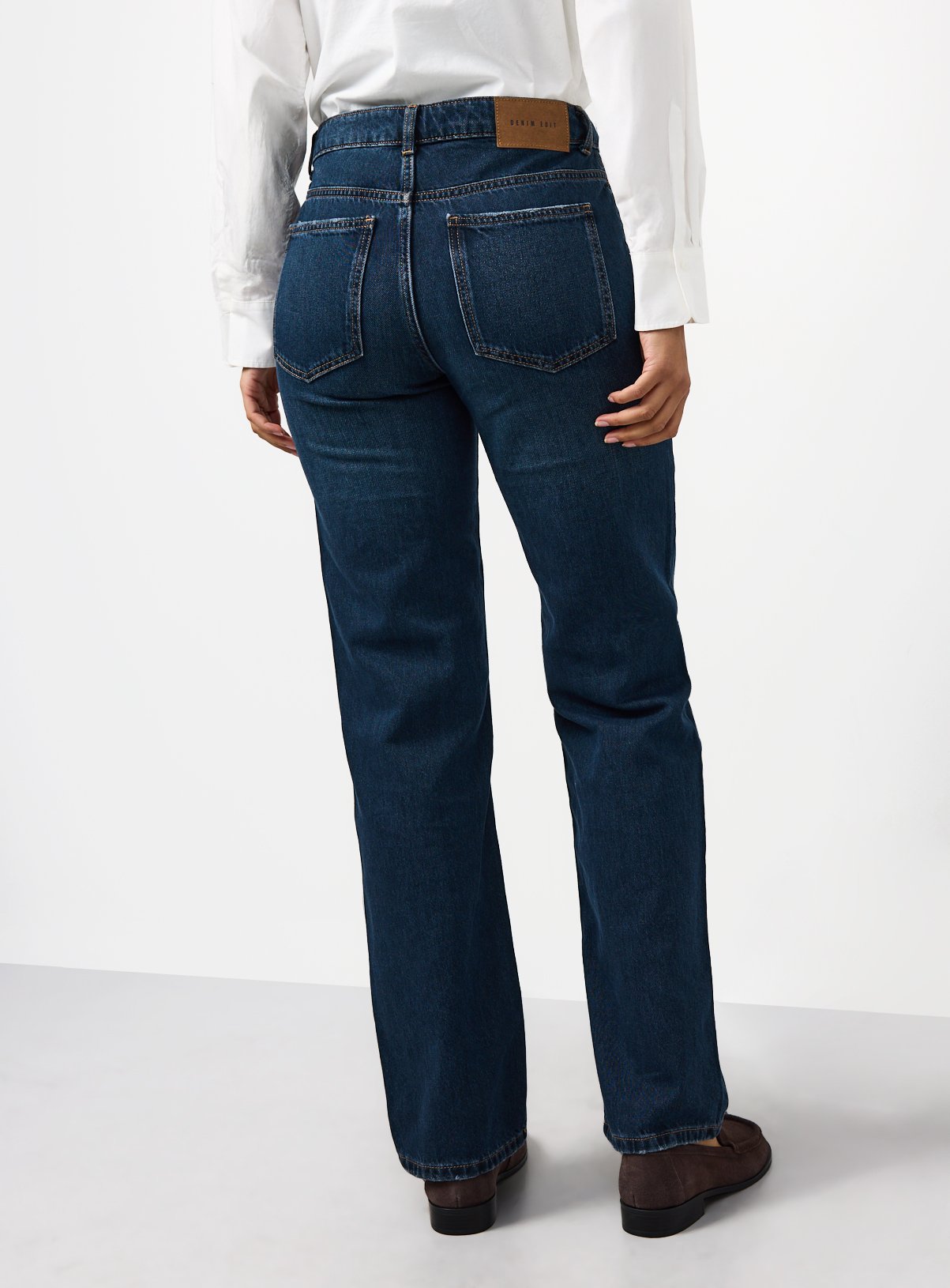 Blue Black Denim Relaxed Straight Leg Jeans 18L - Image 4 thumbnail
